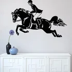 Лошадь Гонки наклейки на стену жокейское мастерство виниловая наклейка спальня гостиная украшение фрески лошадь поло прыжок O155