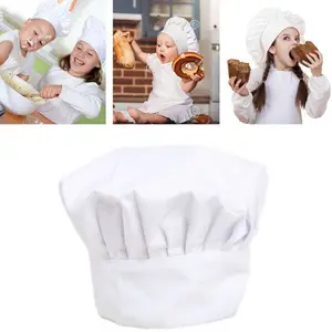 Imported Hot Sale 1Pcs Cute Mushroom Design Kid Chef Hat White Cotton Polyester Hats For Baby Chefs Bakers Ap