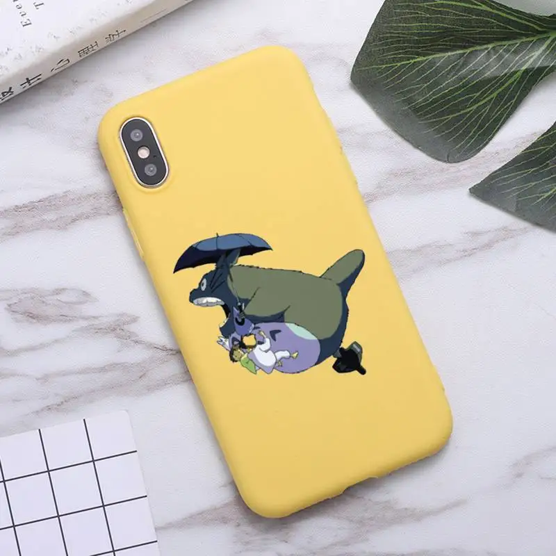 

Totoro Spirited Away Japan anime coque funda cover Phone Case Candy Color for iPhone 6 7 8 11 12 s mini pro X XS XR MAX Plus