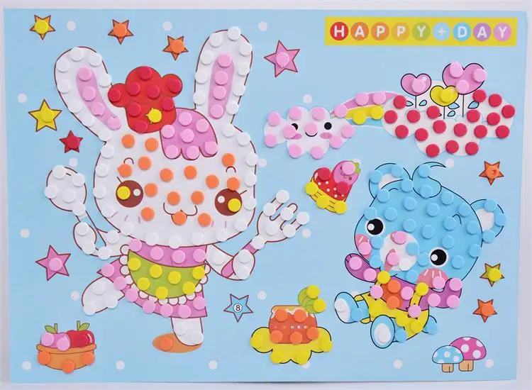 3D Детские наклейки-мозаики из ЭВА в горошек Пазл сделай сам пены наклейки ручной