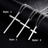classic simple cross pendant 2021 france fashion men women silver plated necklace trend punk men women motorcycle party jewelry