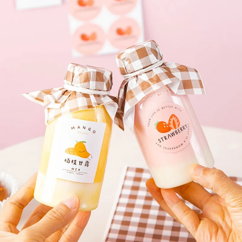 

10pcs Net red transparent packaging drinking bottle 250ML milk tea plastic cups disposable juice ice coffee yogurt cup with lid