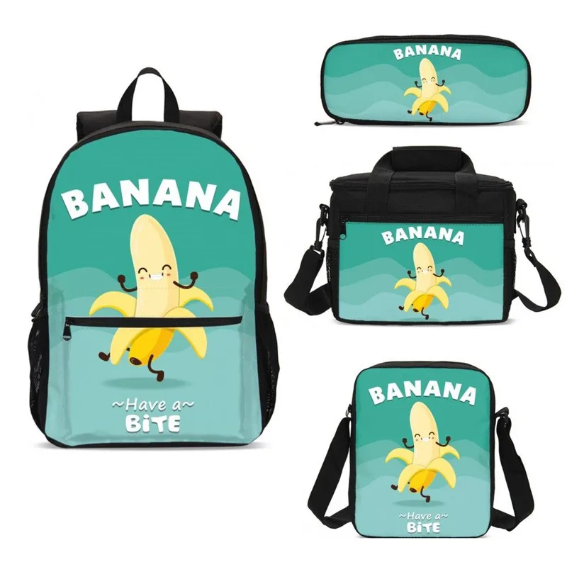 4 шт./компл. портфель школьные сумки для мальчиков и девочек забавные мультяшные