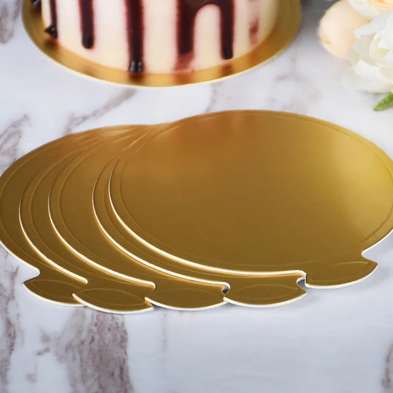 100Pcs 8/9cm Round Cake Board Mousse Pad Card Dessert Baking Pastry Display Trayv for Wedding Birthday Party Decor - купить по