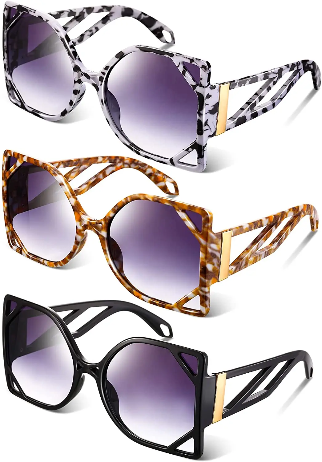 

Oversized Square Sunglasses Gradient Lens Sunglasses Flat Top Plastic Thick Frame Vintage Large Trendy Glasses for Women Men