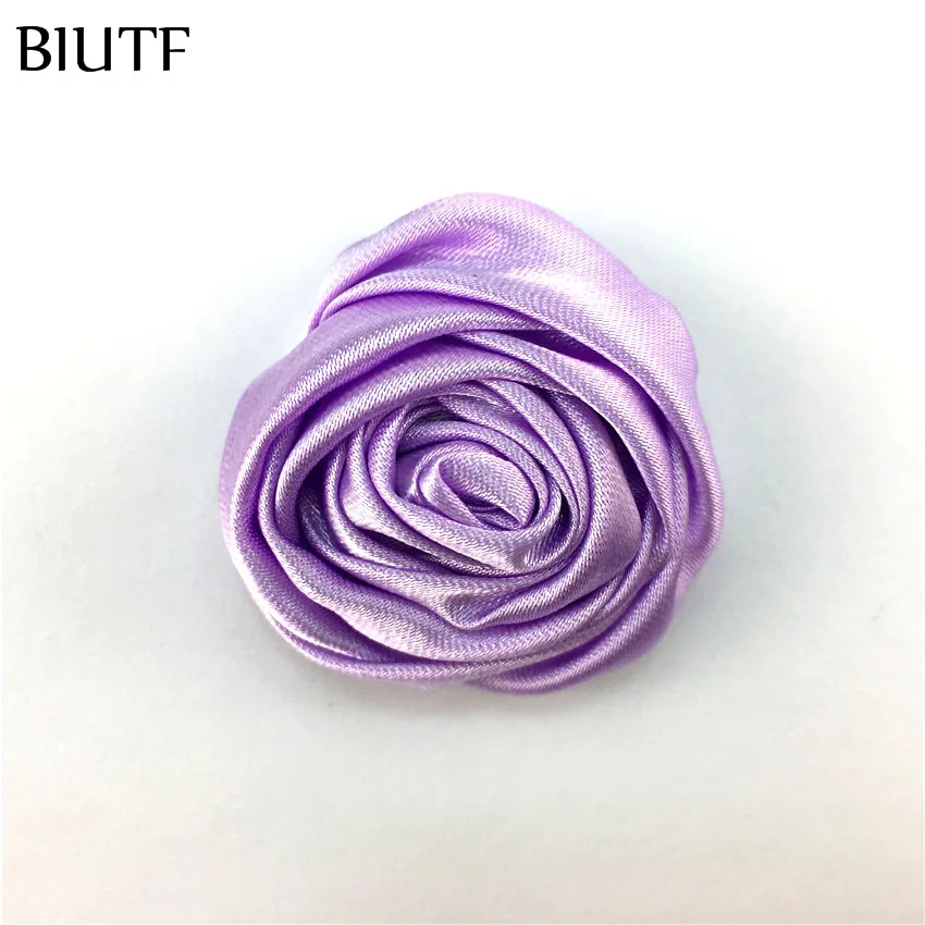 10 шт./лот 3 5 см мини сатиновый цветок в рулоне с зажимом для волос виде бутона розы