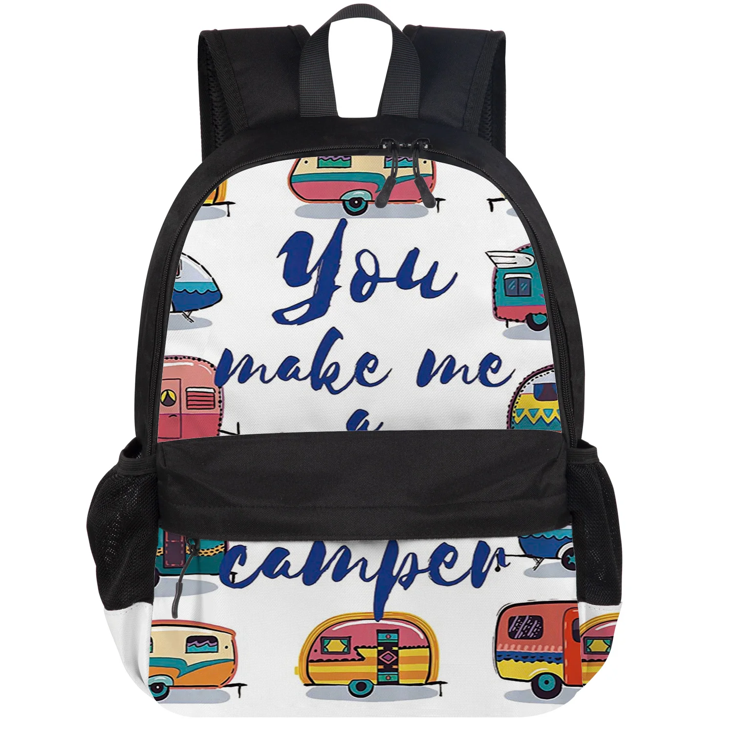 Милый мультяшный рюкзак с машинкой для студентов колледжа износостойкий