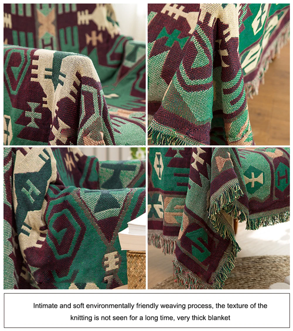 Одеяло для дивана в европейском стиле хлопковая нить вязаное одеяло с кисточками