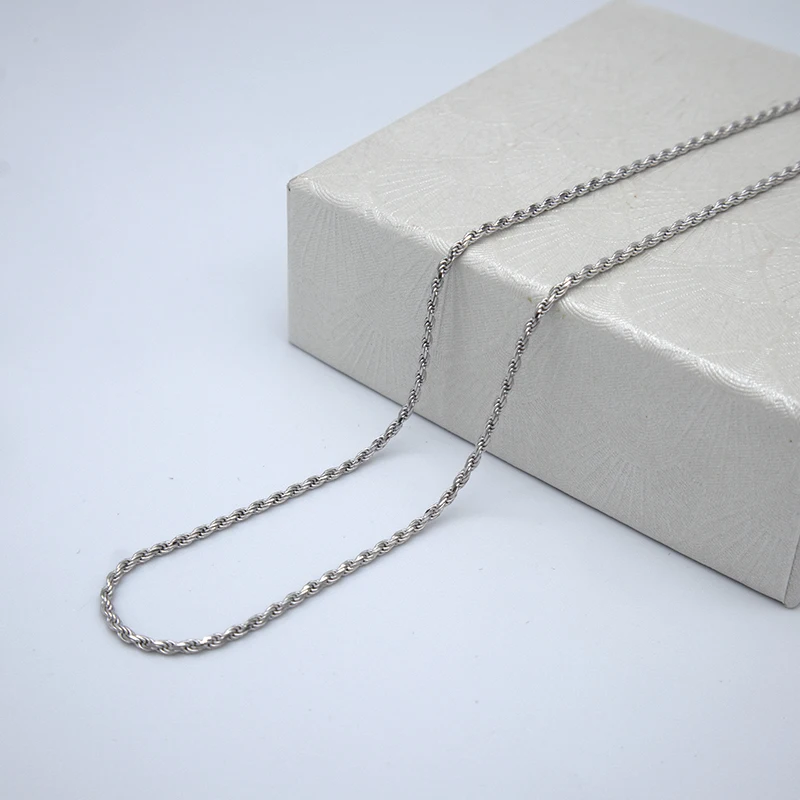 Ожерелье MIQIAO мужское из серебряной веревочки длинная цепочка 925 пробы цвета 40 45 50
