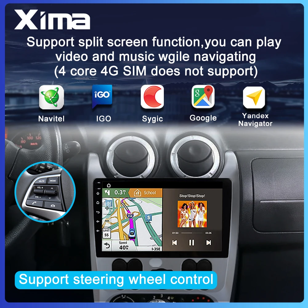 Автомагнитола 2DIN мультимедийный плеер с 9-дюймовым экраном Android 9 0 ОЗУ 2 Гб для Renault