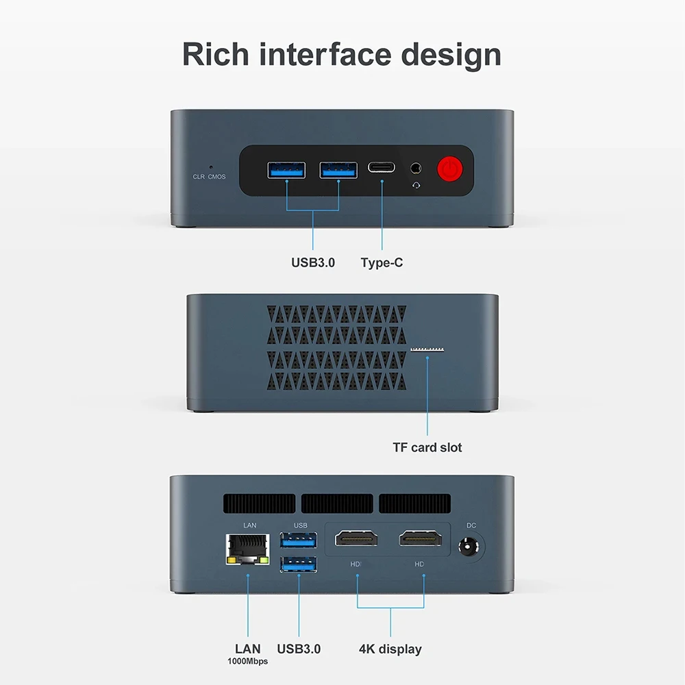 

BEELINK SEi 8 Mini PC I5-8259U CPU 8+256G/16+512G Bluetooth 5.0 Wifi6 1000M LAN Type-C USB3.0 HD 4K Display Mini PC Home Office
