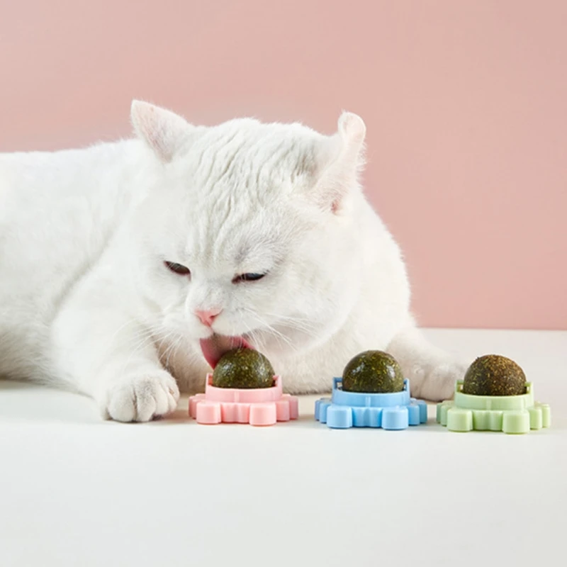 

Cat Mint Catnip Toys Rotating Catnip Ball Molars Teeth Cleaning Treat Ball Interactive Chew Toys Kitten Puzzle Catnip Ball