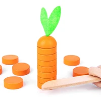 wooden cut carrot fruit toy montessori stacking parent child interactive game childrens fine movement enlightenment toy gift