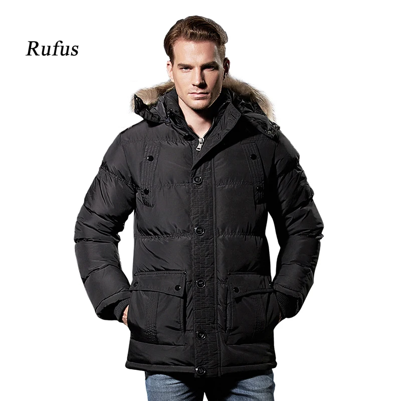 Мужская зимняя хлопковая пуховая куртка с капюшоном парка зимнее повседневное