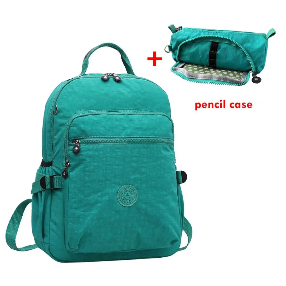 2 pieces Lake Green ACEPERCH повседневные школьные сумки для девочек и мальчиков-подростков, детские школьные сумки, нейлоновые сумки для ноутбука, женские дорожные сумки с брелком - Цвет: 2 pieces Lake Green