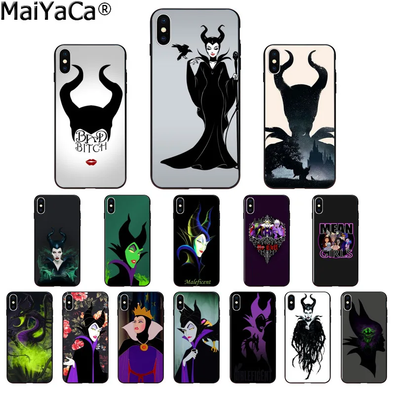 MaiYaCa ведьма малефисент черный ТПУ мягкий резиновый чехол для телефона iPhone X XS MAX 6 6s 7 7plus 8 8Plus 5 5S SE XR