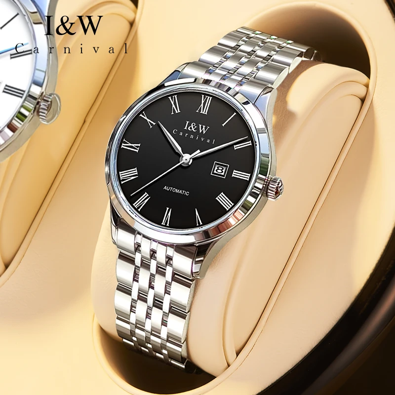 Enlarge CARNIVAL Top Brand Watch Women Automatic Mechanical Watch Stainless Steel Waterproof Clock Luxury Sapphire Women Wristwatches