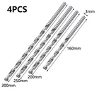 4 шт. 3 мм сверхдлинные спиральные сверла из быстрорежущей стали набор 160 200 250 300 мм сверла с прямым хвостовиком шнековые сверла аксессуары для электровращающихся инструментов