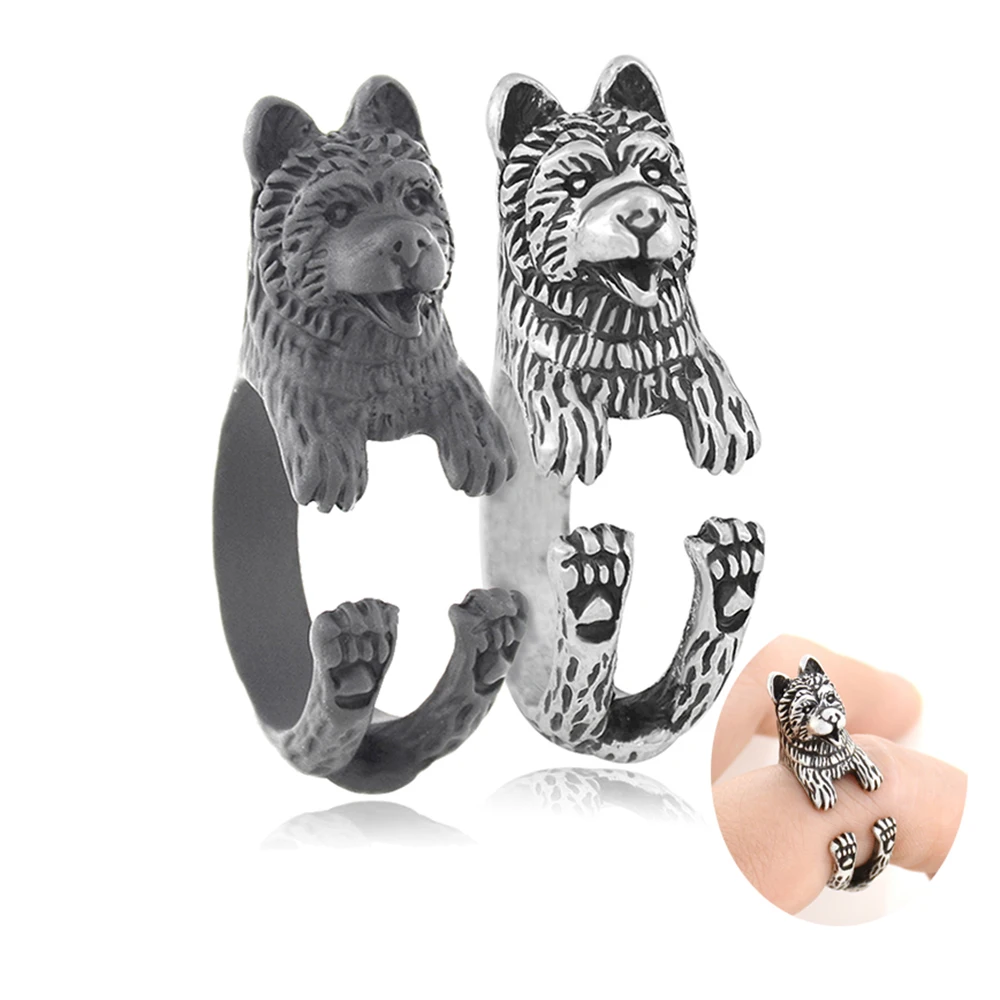 Винтажном стиле серебристого цвета Бохо милые чау с щенками Бультерьера Форма