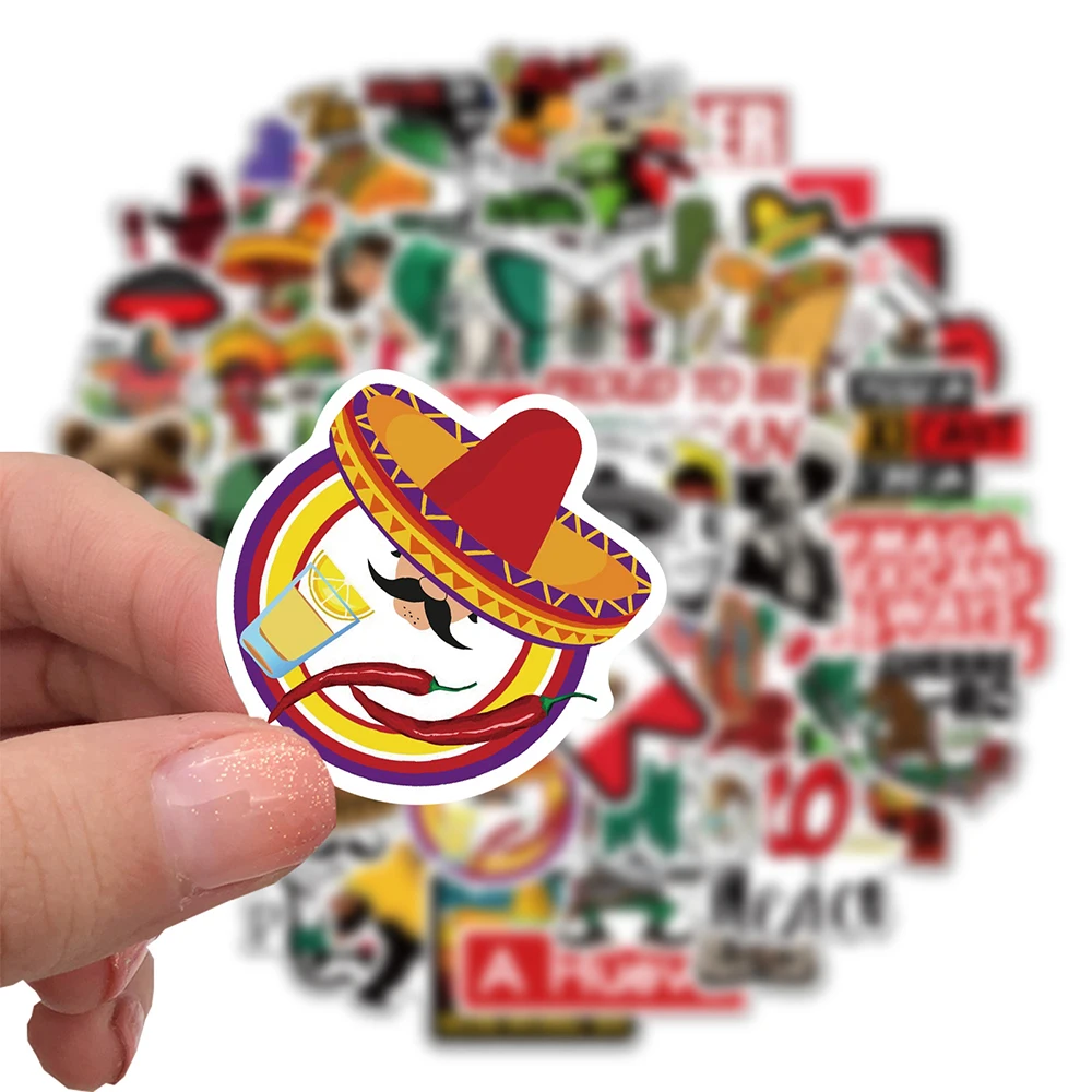 Pegatinas de grafiti estilo mexicana para ni&ntilde;os, pegatinas de grafiti DIY para port&aacute;til, guitarra, tel&eacute;fono, nevera, pegatina impermeable, juguete, 10/30/50/100 Uds.-1