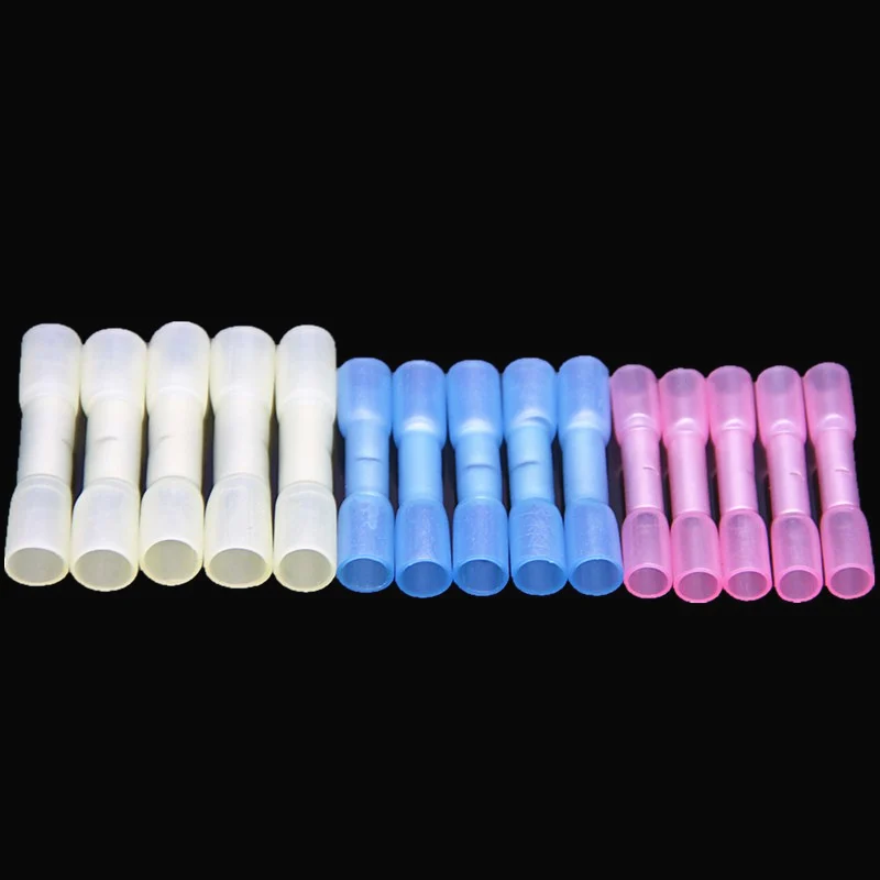 

25pcs Heat Shrink Wire Connectors Insulated Waterproof Splice Terminals Seal Butt Electrical Wire Crimp Terminals 22-10 AWG