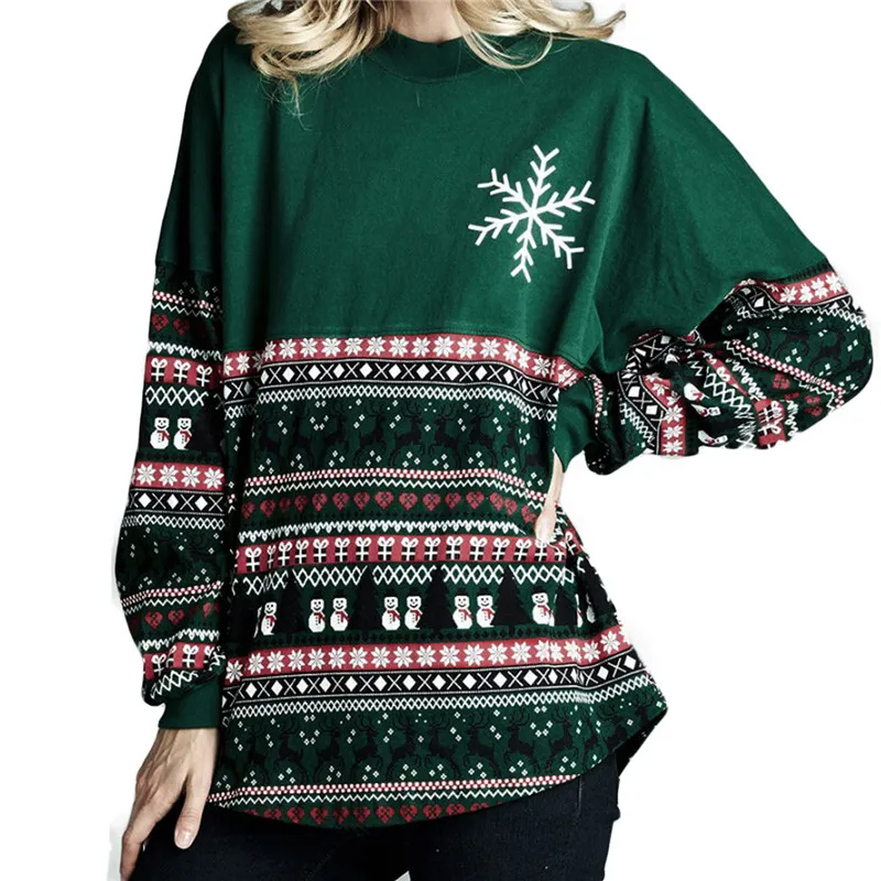 

Women’s Christmas Sweatshirts Pullovers Long Sleeve Casual Loose O-neck Letter prints Pullover Shirts Tops Coat Sweatshirts 2020