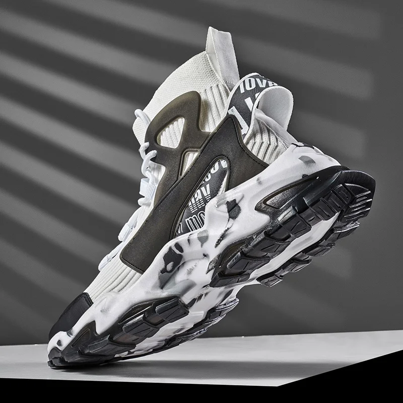 

Running Shoes for Men 2021 NEW High Top Sock Sneakers Men Lightweight Comfortable Outdoor Walking Male Footwear