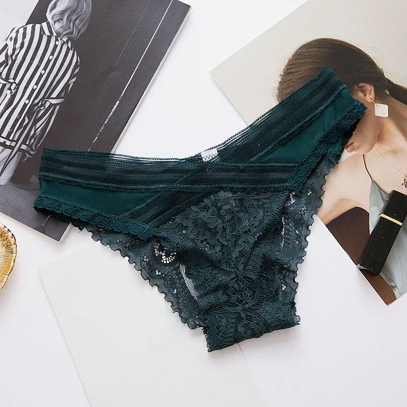 

Fashion European Sexy Panties Female Lace Low-Waist Female Underpants Thin Traceless Briefs