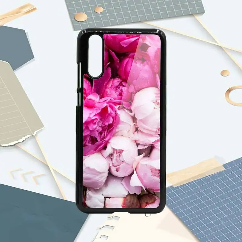 

Elegant Pink Purple Peony Flower On the Vase Phone Case PC For Samsung galaxy S note 8 9 20 10 e lite2019 plus pro ultra