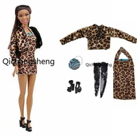 16 fashion little leopard print doll dress for barbie clothes outfits coat jacket gown bag socks shoes 11 5 dolls accessories