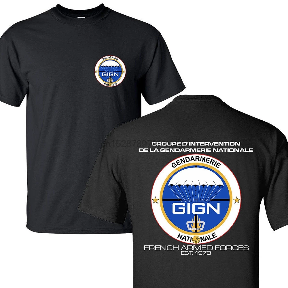 2019 Новая летняя модная футболка GIGN Elite полиции спецназа французский