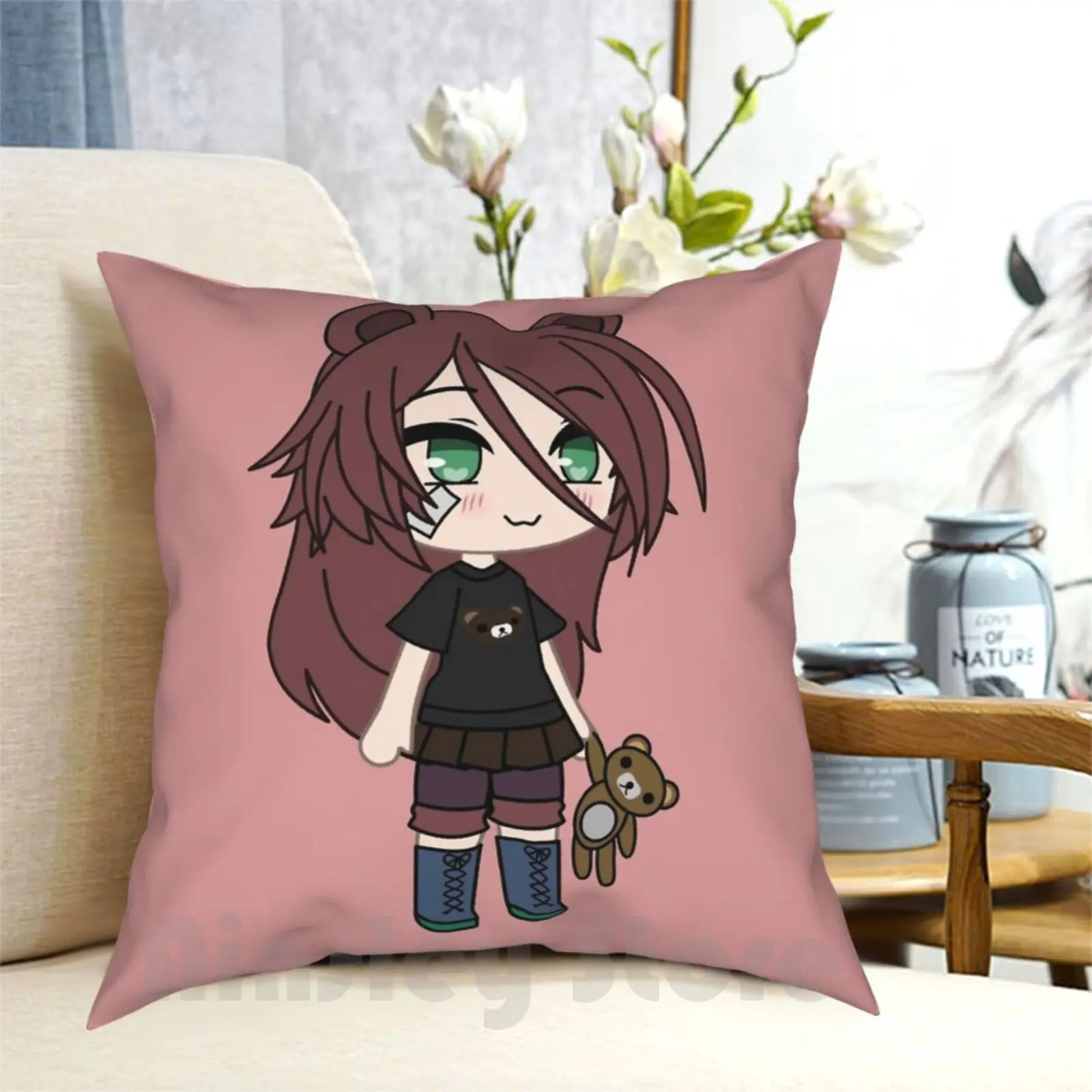 

Gacha Life Series-Magical Bear Girl Kaya Pillow Case Printed Home Soft DIY Pillow cover Gacha Life Gacha Oc Magical Girl