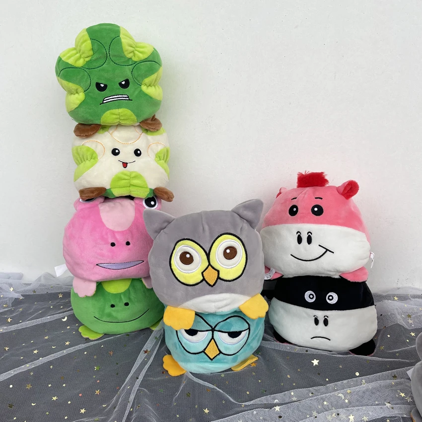 

Soft Simulation Tiger Plush Toy Doll Kids Christmas Gift Double-sided Flip Owl Plush Toy Chirdren Birthday Gift fast shipping