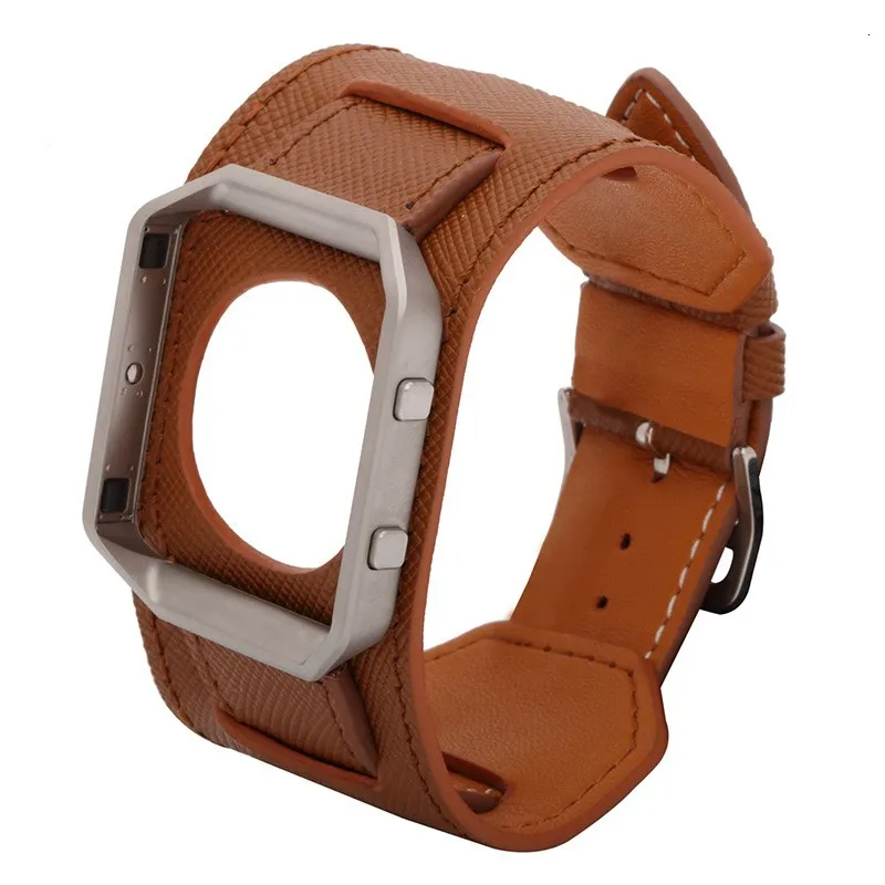FOHUAS, ремешок из натуральной воловьей кожи с перекрестным узором, Wartch Band для fitbit Blaze, браслет, включая металлическую рамку, розничная посылка