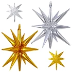 2 шт. 4D 27-дюймовые взрывные Звездные воздушные шары рождественские украшения Рождественская елка звезда капли воды конусные фольгированные воздушные шары украшения для свадьбы и дня рождения