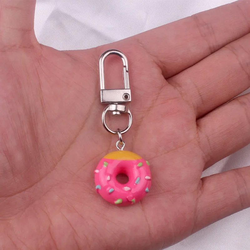 Милый брелок в виде пончика для женщин 5 9 х2 см новинка милая цепочка ключей с едой
