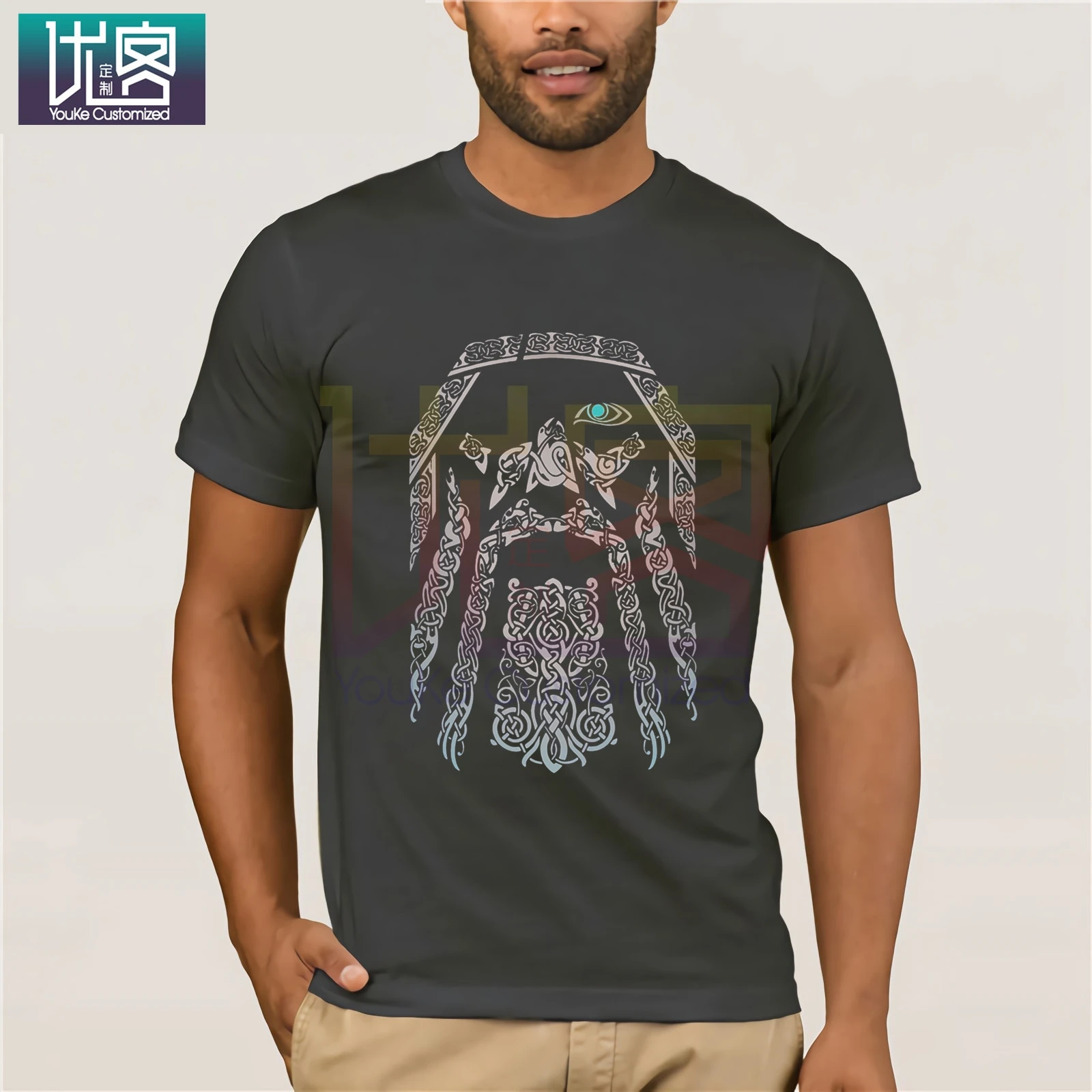 Футболка Vikings Odin Мужская 100% хлопок тройники короткий рукав топы отец подарок