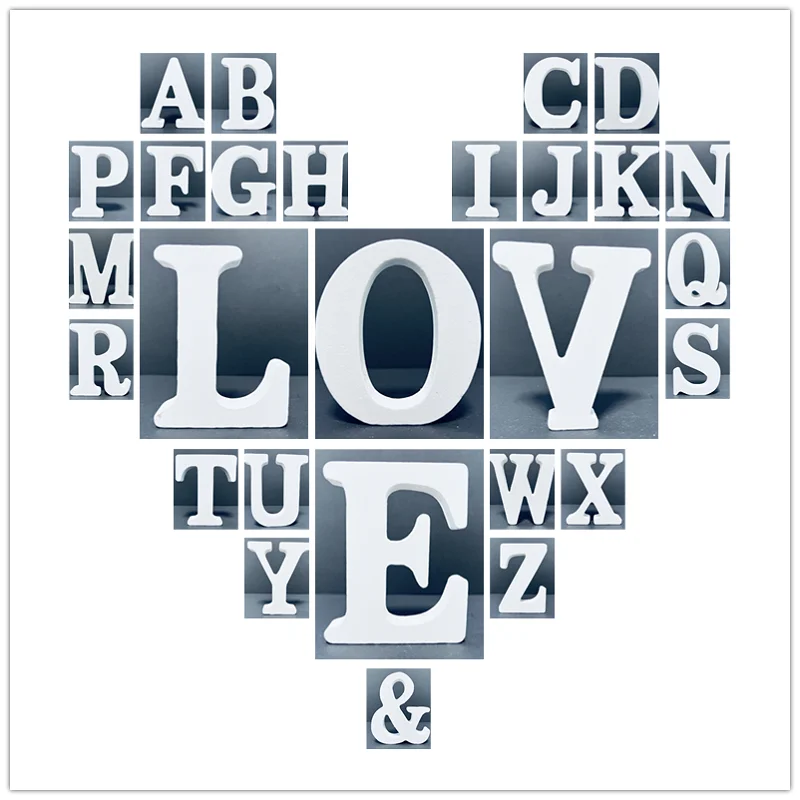 

Diy Freestanding Wood Wooden Letters White Alphabet Wedding Birthday Party Home Decorations Personalised Name Design Art Craft