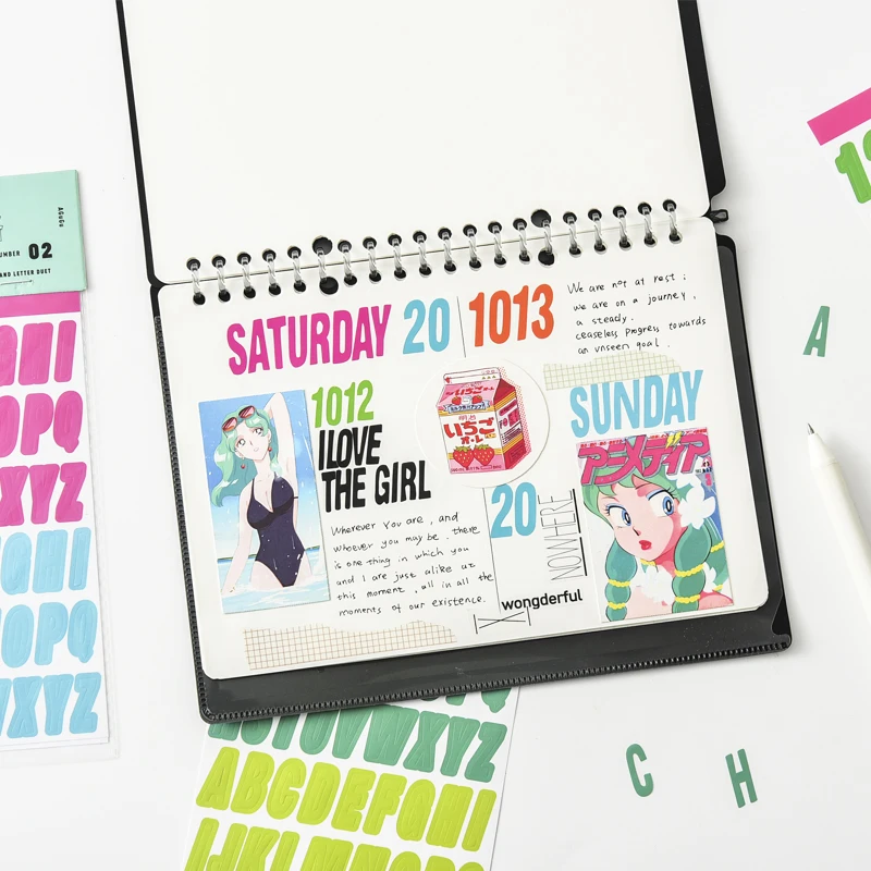 

Dimi 2 Sheets Kawaii Number Letter Adhesive Stickers DIY Scrapbooking Diary Post it Office Accessories School Creative Stationer