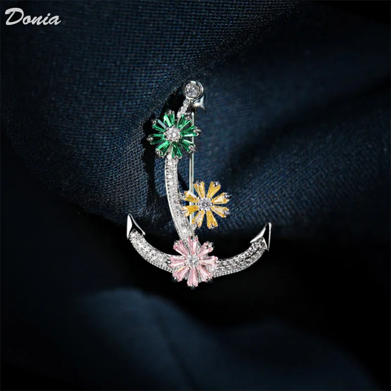 

Donia jewelry Fashion exquisite brooch high-grade anchor brooch ladies coat accessories colorful AAA zircon brooch birthday gift