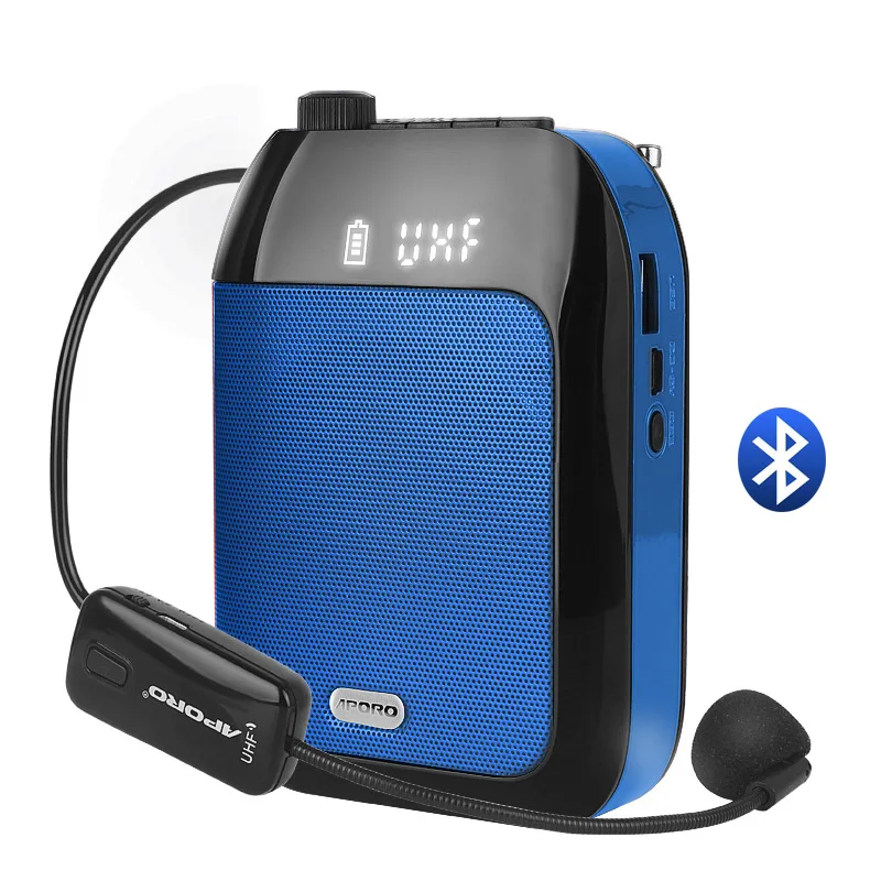 15W Bluetooth Megaphone 2400 mAh UHF Wireless Voice Amplifier Portable Headset Microphone Music Player for Teacher Promotion | Электроника