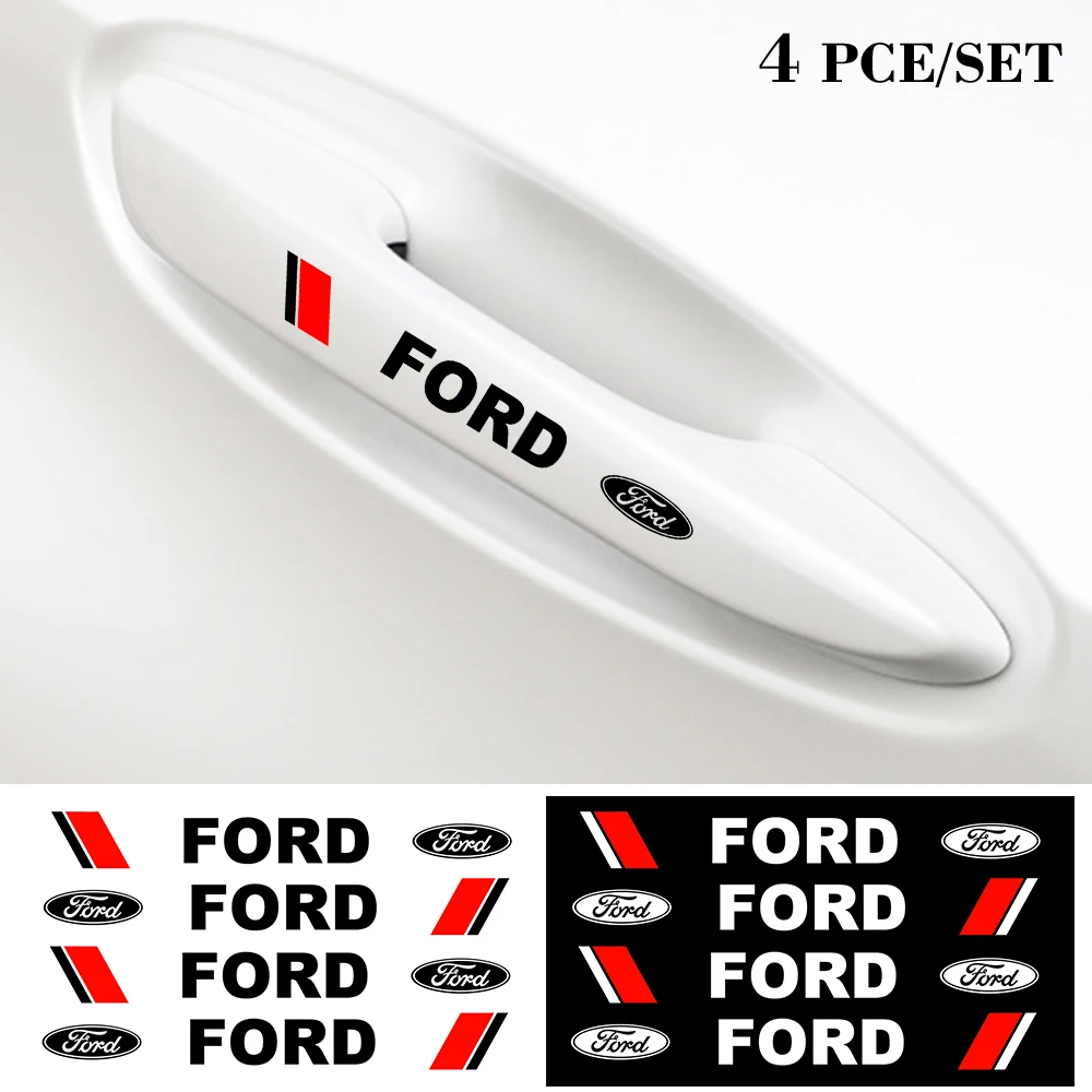 

4pcs Car Door Handle Stickers Vinyls Decals Car styling for Ford Fiesta EcoSport Escort focus 1 2 3 mk2 mk3 mk4 mk5 mk7 Auto