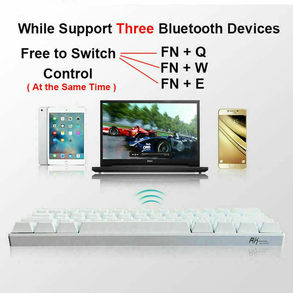 

Wired Keyboard Bluetooth USB Gaming Keyboard Rechargeable Mechanical Dual Mode with Cable LED Backlit for PC Laptop 61key Office