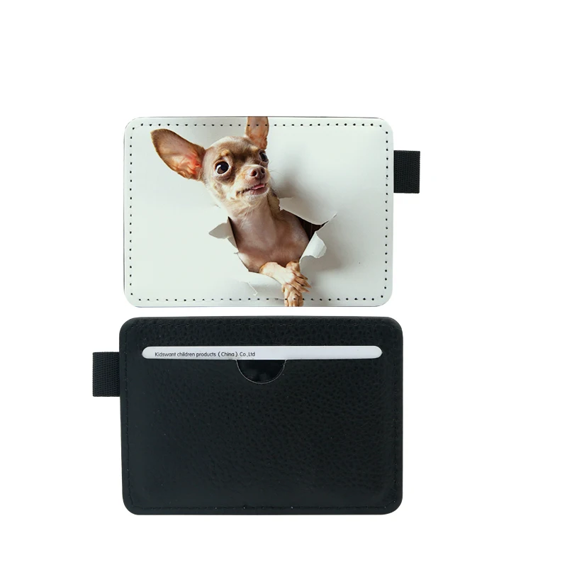 50pcs/lot Blank Sublimation PU Leather Card Bag Holder for Hot transfer Printing Leather Blank consumables DIY 7x11cm