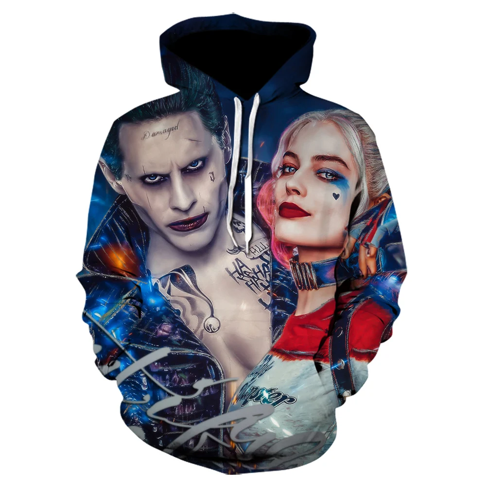 Новая куртка отряда самоубийц Джокер Харли Квинн 3d принт Толстовка для мужчин и женщин забавные толстовки уличная harajuku Пуловеры для Хэллоуина