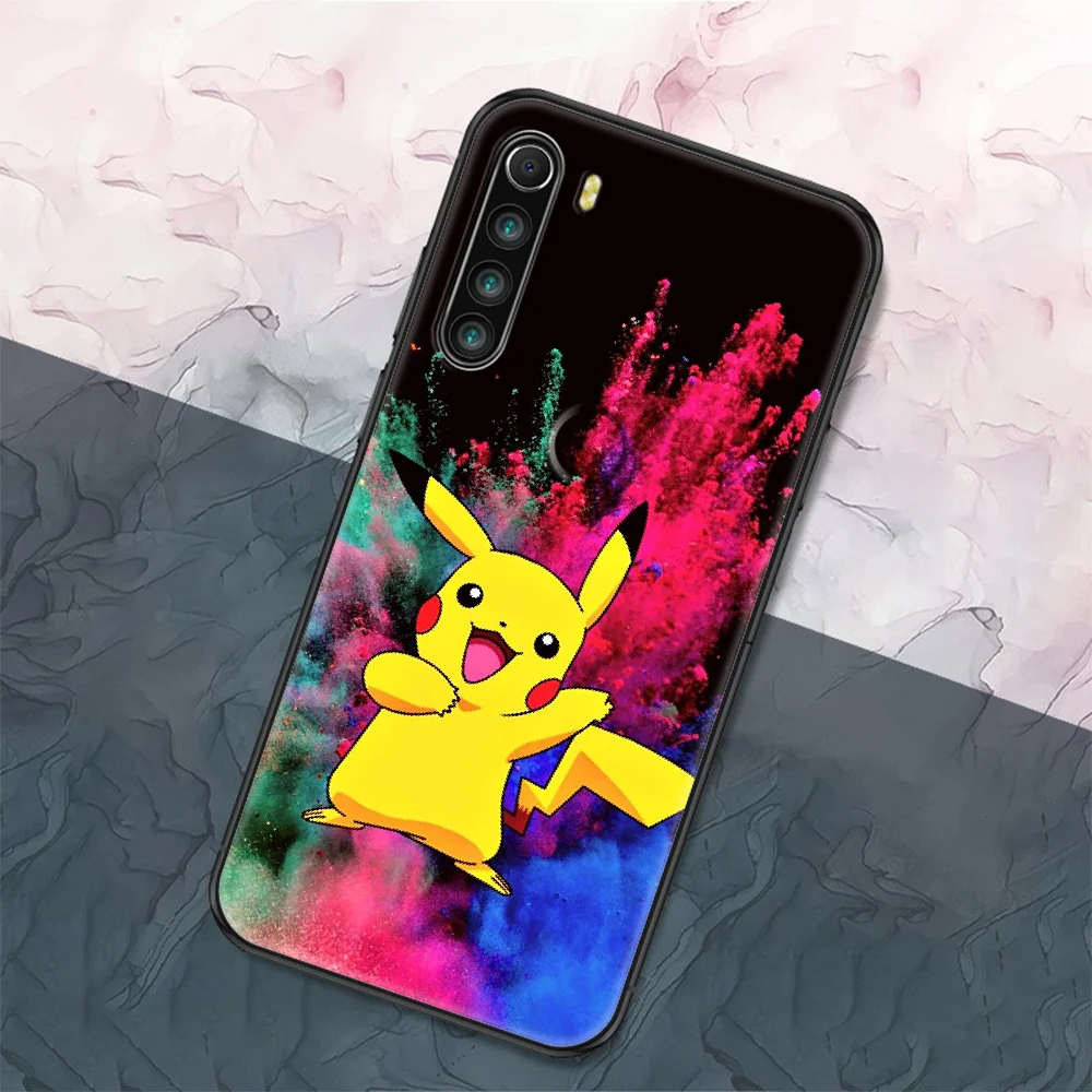 

Cute pi ka chu Phone case For Xiaomi Redmi Note 7 7A 8 8T 9 9A 9S 10 K30 Pro Ultra black trend hoesjes tpu waterproof art funda