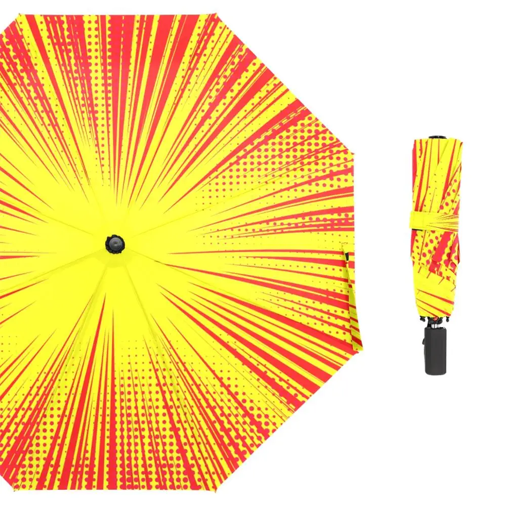 Фото Элемент Sun Ray или Star Burst с зонтиком Sparkles, три складных женских зонта, неавтоматический ветрозащитный зонт от дождя для мужчин №3