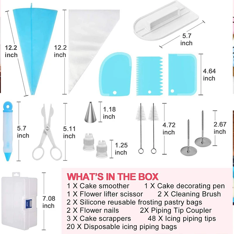 

82pcs/set Cake Decorating Tools Pastry Stainless Steel Nozzles Cream Bag Set DIY Icing Piping Tips Home Kitchen Baking Tools