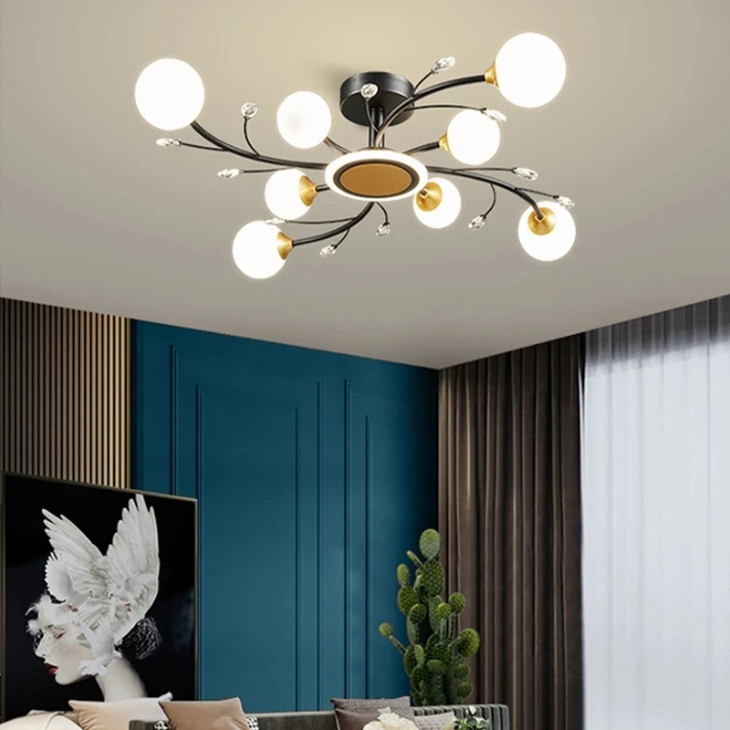 

New Modern Indoor Lighting Fixtures LED Chandeliers Room Decor Ceiling Lights Decoration Living Room G9 Crystal Lamp AC85-265V