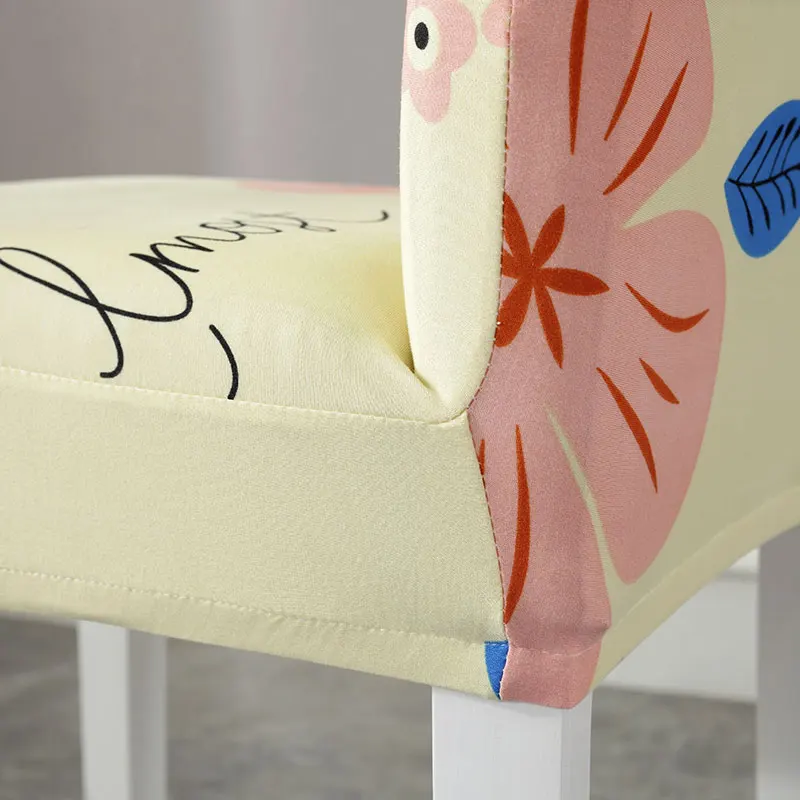 

Stretch Floral Printed Chair Cover Multifunction Spandex Elastic Cloth Universal Seat Chair Protector For Home Dining Room